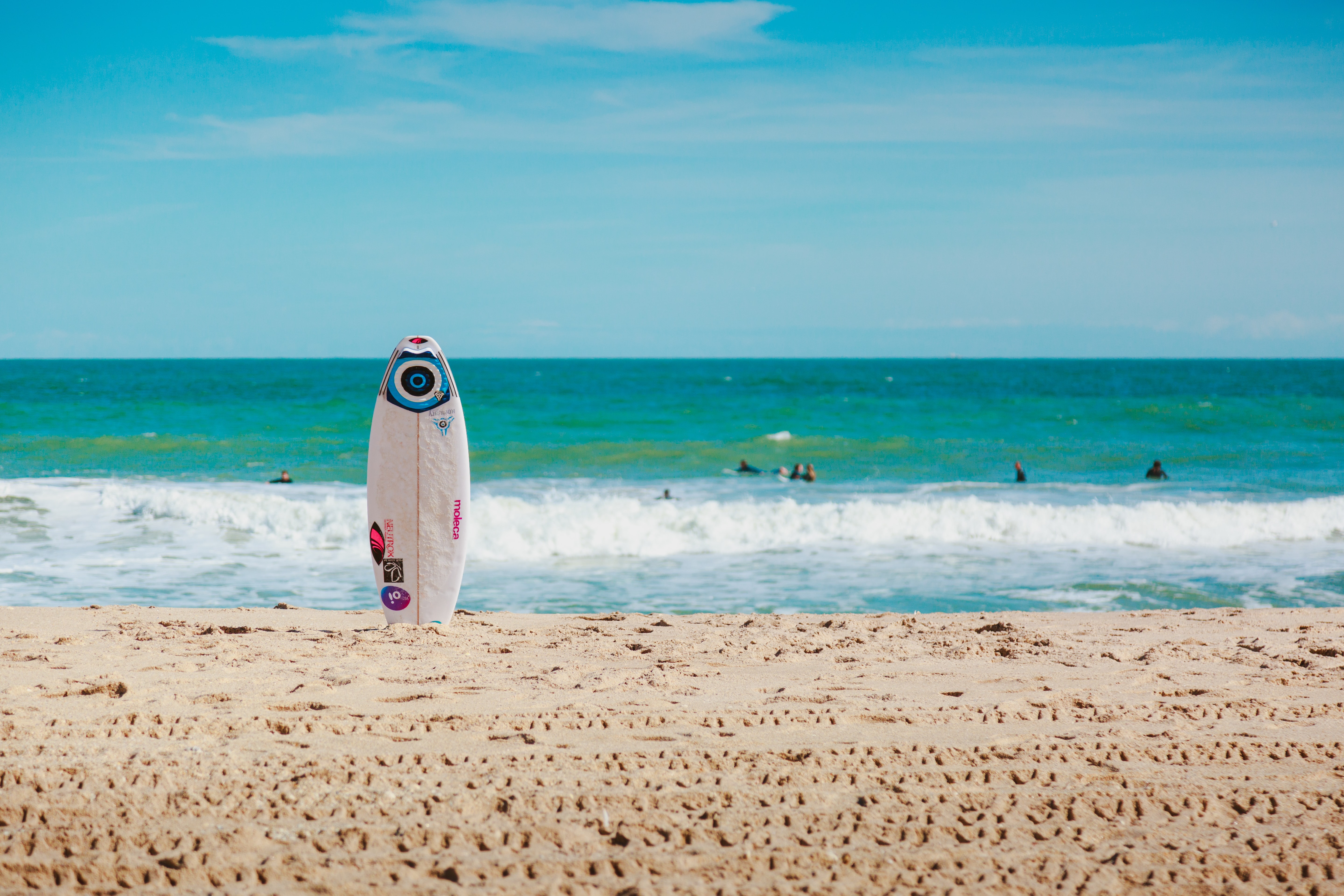 target client at the beach